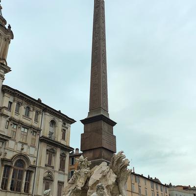 Fountain of the Four Rivers at the center of Piazza Navona