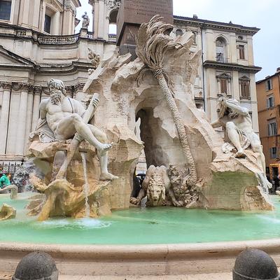 Fountain of the Four Rivers at the center of Piazza Navona