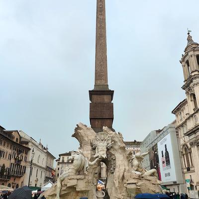 Fountain of the Four Rivers at the center of Piazza Navona