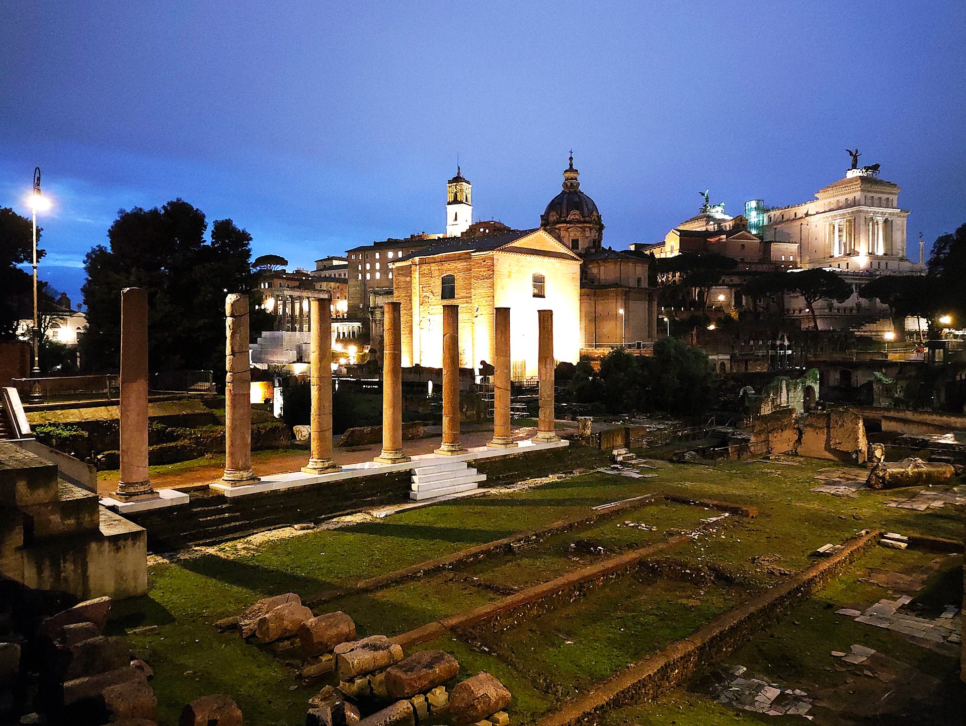 The Roman Forum at dusk till night