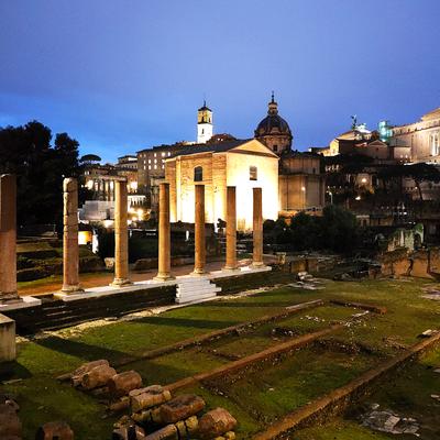 The Roman Forum at dusk till night
