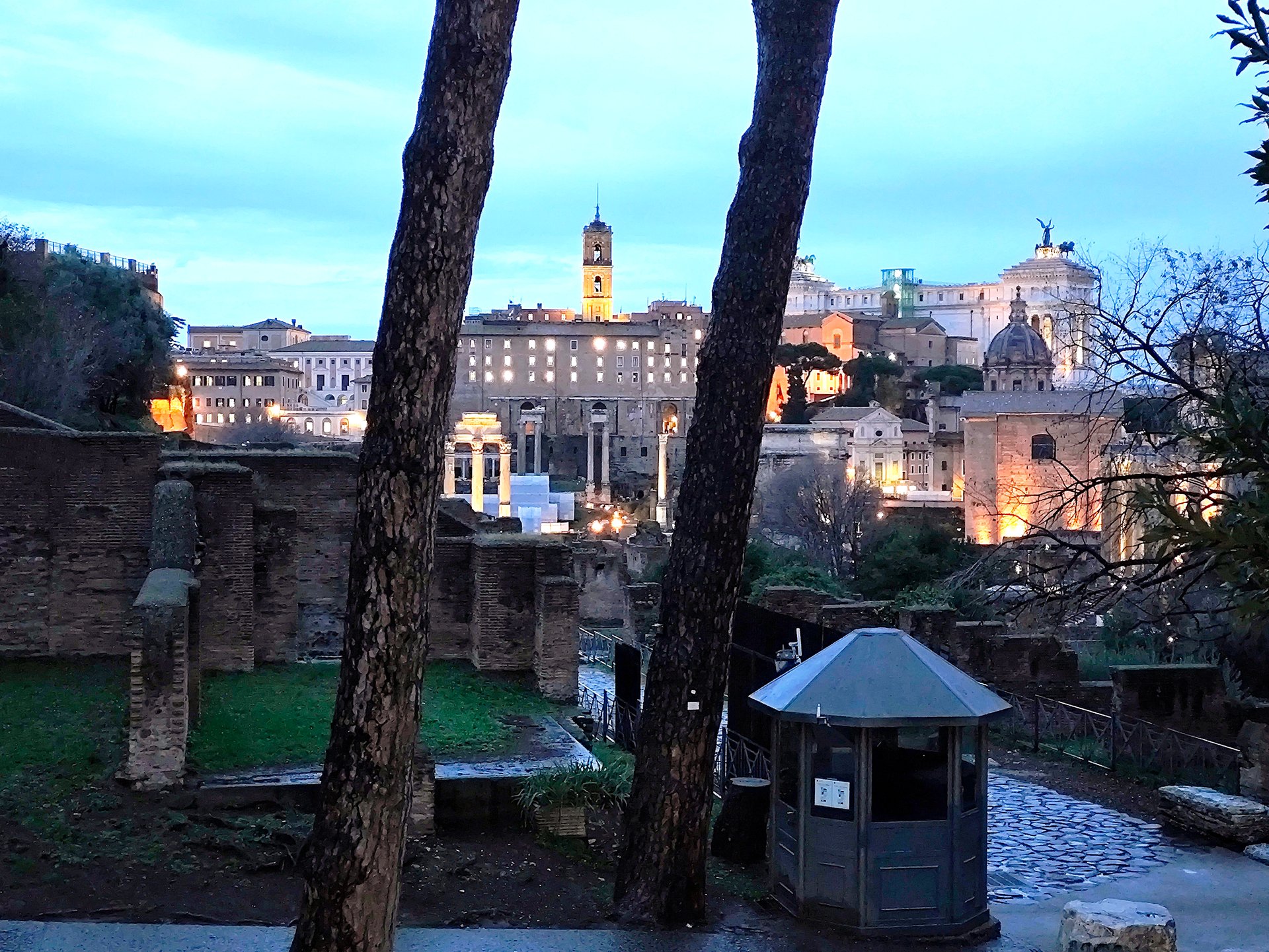The Roman Forum at dusk till night