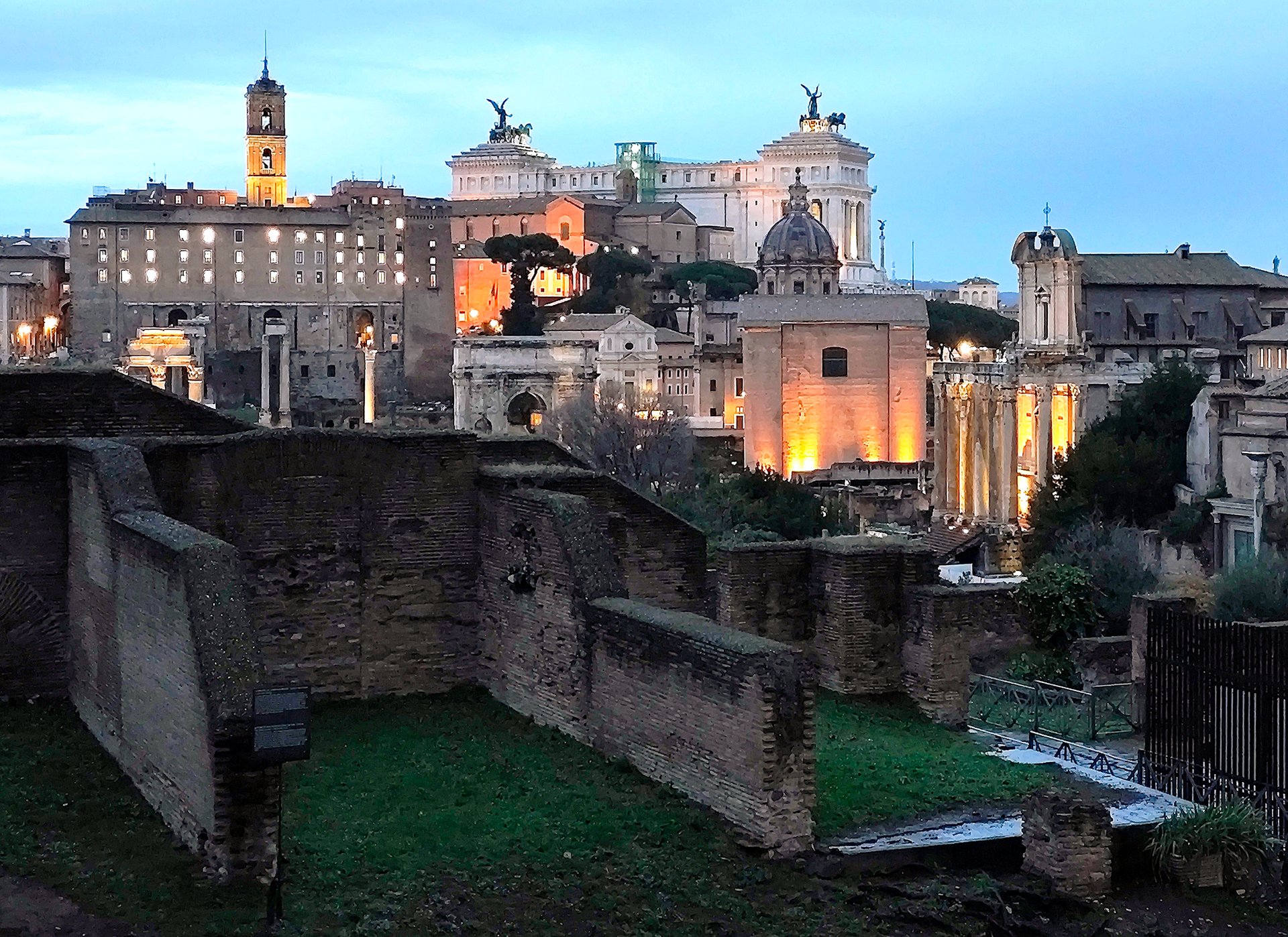 The Roman Forum at dusk till night